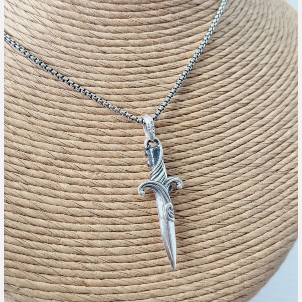 David Yurman Silver Dagger Necklace